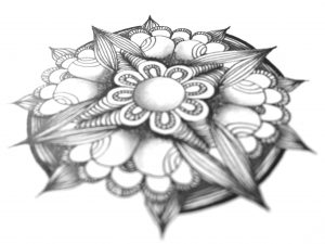 Blume im Zentangle-Stil