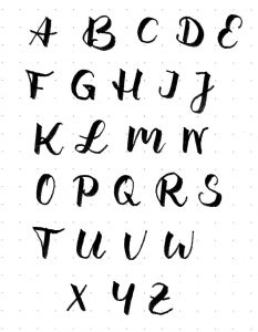 Das Alphabet der Großbuchstaben nach meiner Handschrift gelettert