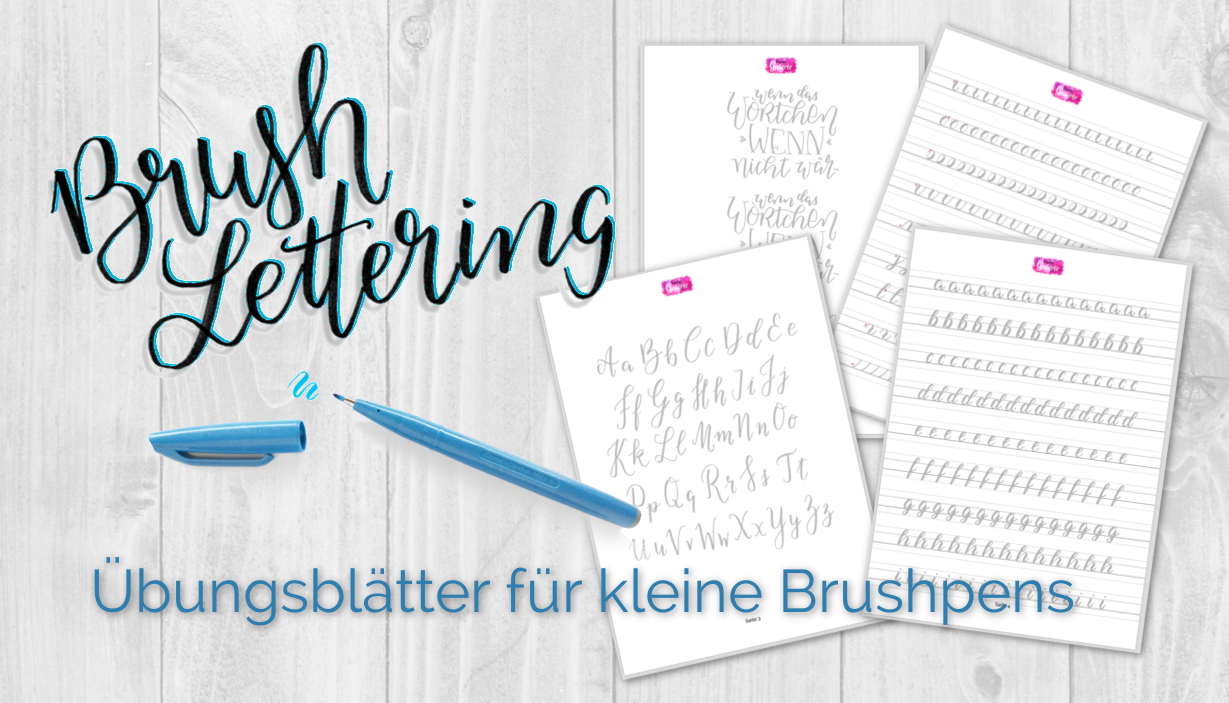 BrushLettering Übungsblätter für kleine BrushPens Bunte Galerie