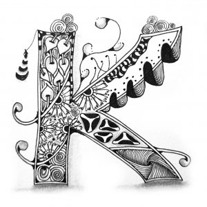 Tangle Monogramm K - Karin