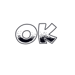 Lettering "OK" mit Stippling Deko