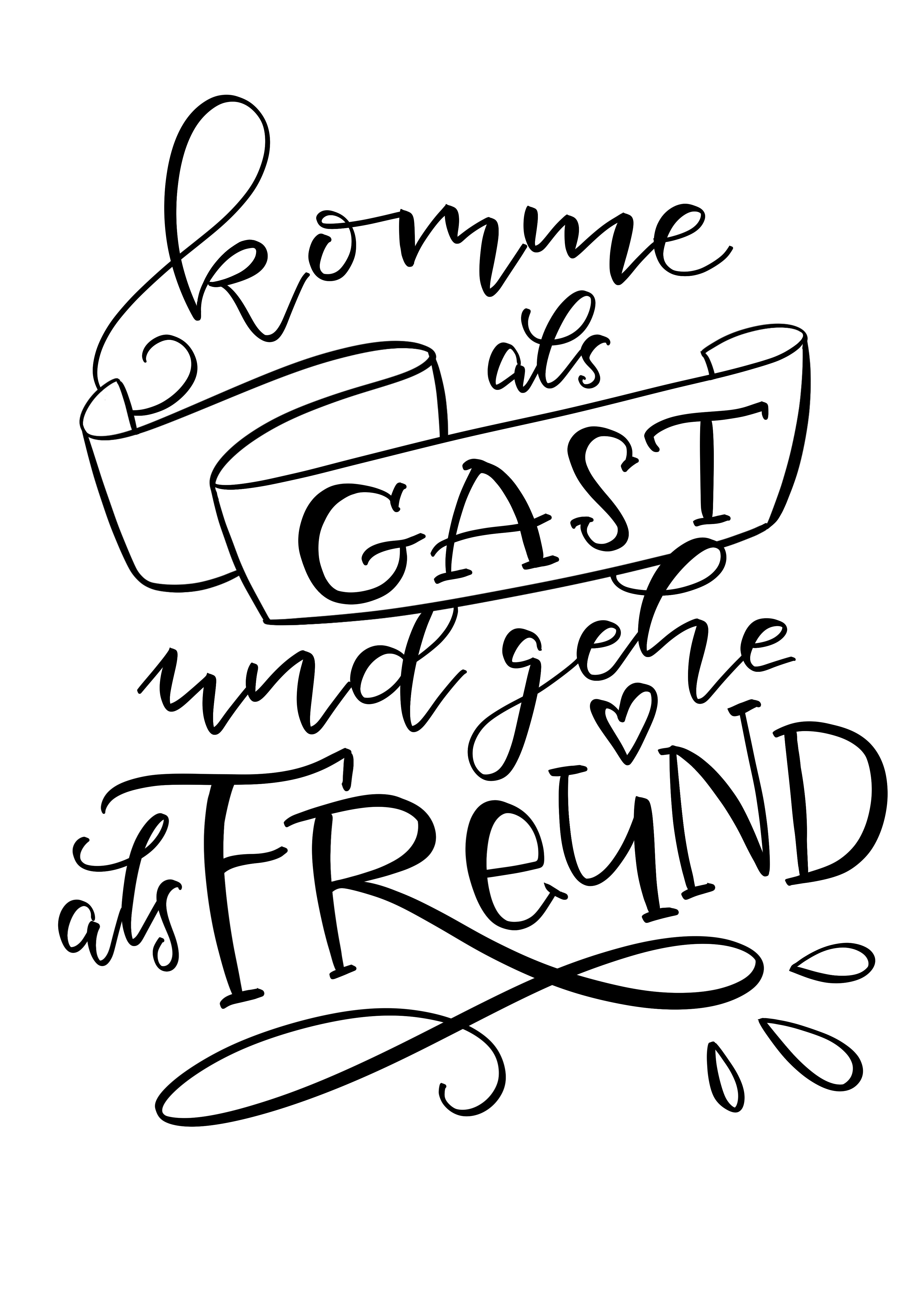 Komme als Gast und gehe als Freund - iPad Brush Lettering Komme als Gast und gehe als Freund - iPad Brush Lettering