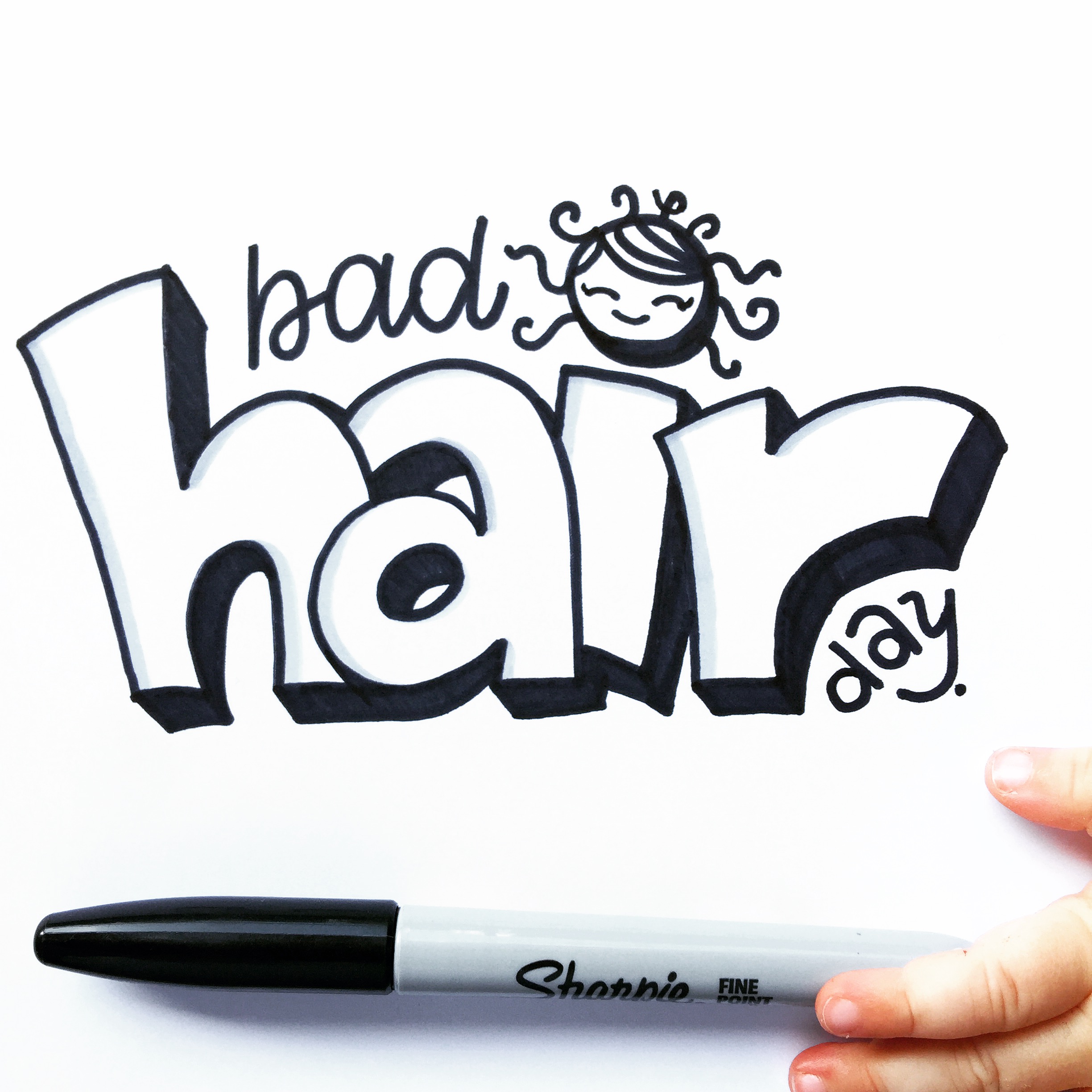 bad hair day - Sharpie Hand Lettering | Bunte Galerie - Ludmila Blum bad hair day - Sharpie Hand Lettering | Bunte Galerie - Ludmila Blum