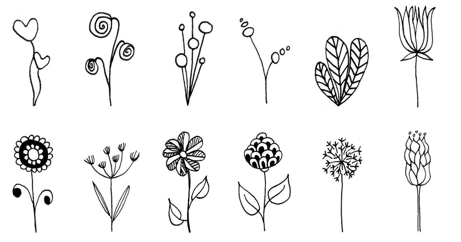 Zentangle Doodle Inspirierte Blumen Bunte Galerie