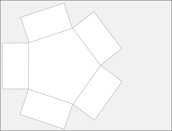 Fünfeckige Grundform auf Papier