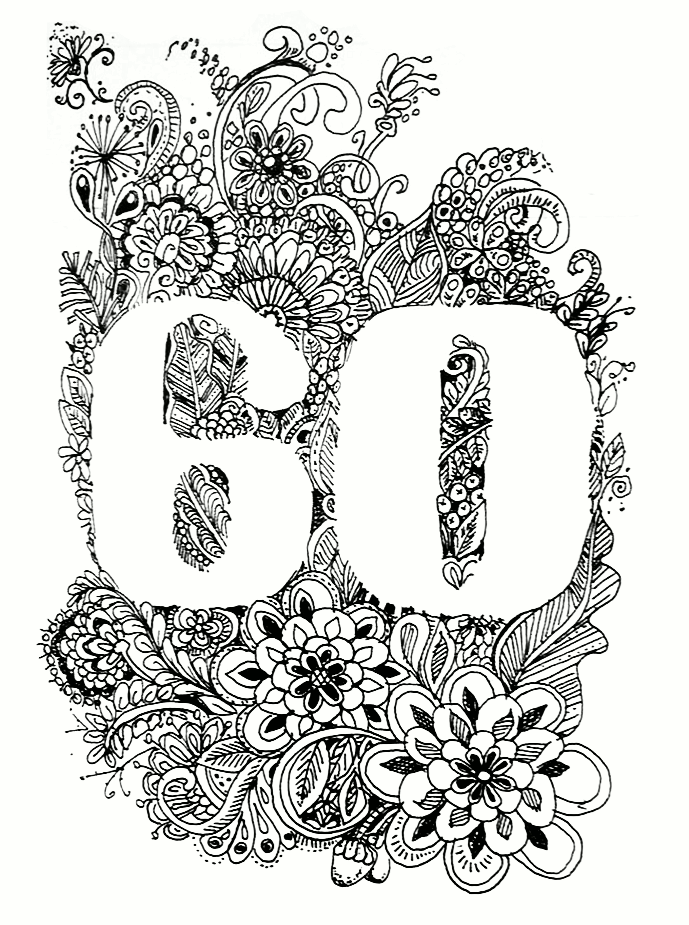 Doodle Karte 60. Geburtstag