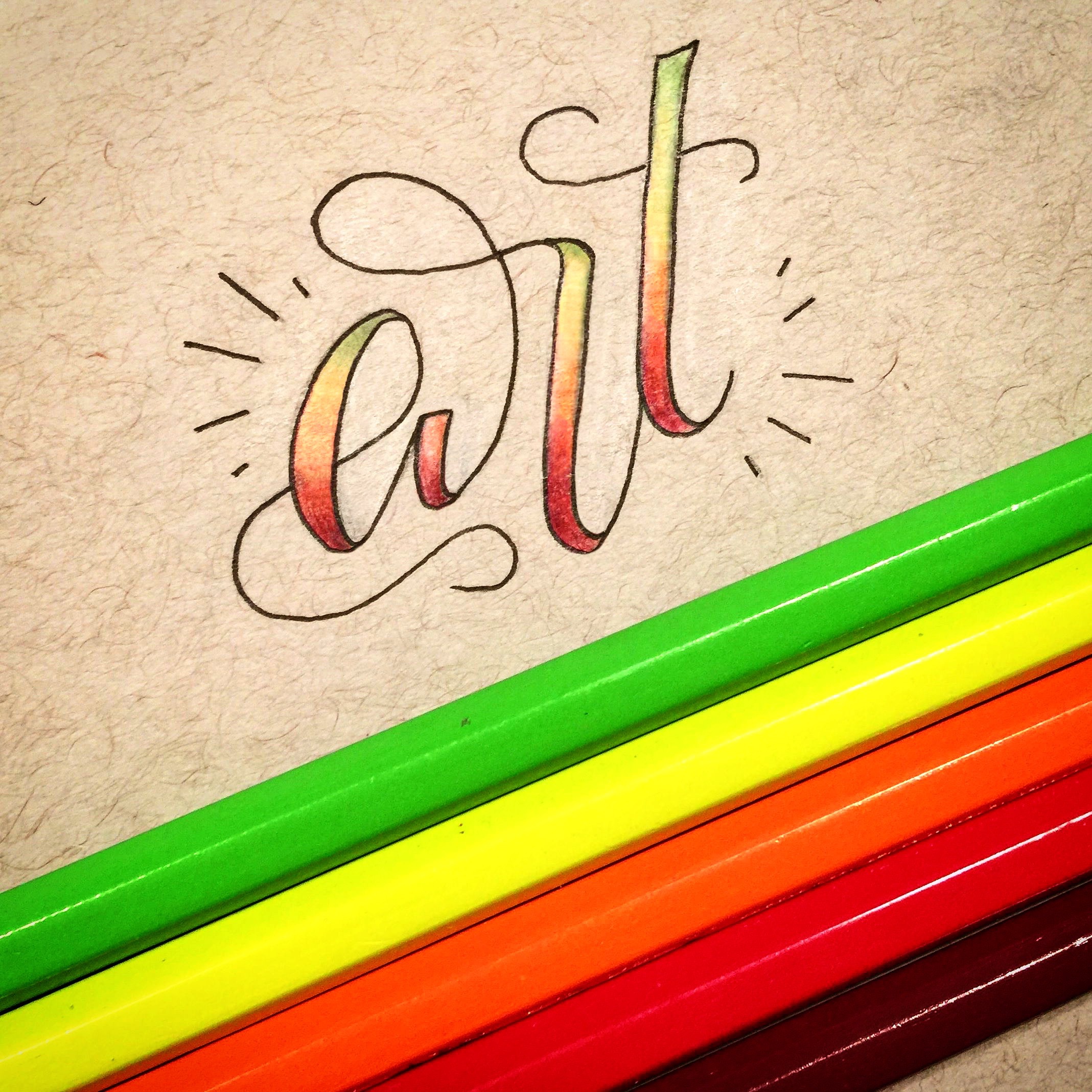 Art - Buntstift Ombre Hand-Lettering Art - Buntstift Ombre Hand-Lettering