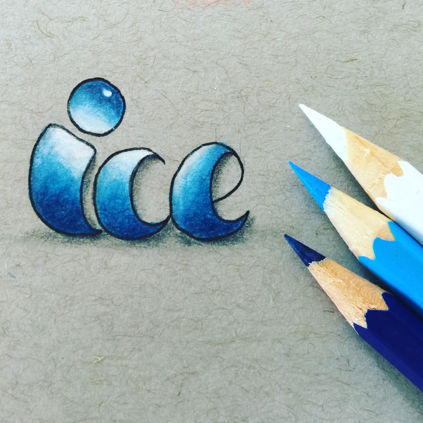 Ice - Buntstift Ombre Hand-Lettering Ice - Buntstift Ombre Hand-Lettering