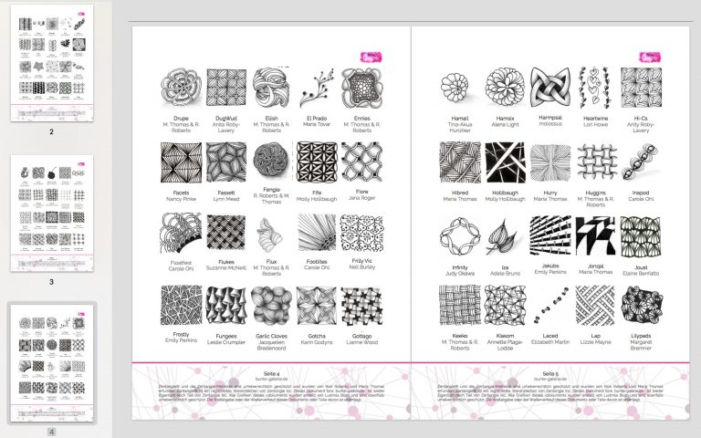 PDF mit 180 Zentangle Mustern