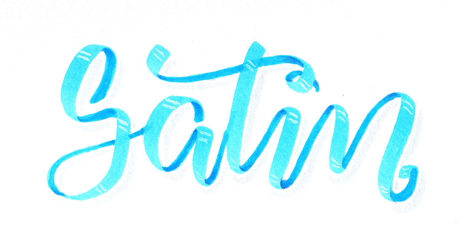Satin - Satinband Lettering mit Tombow Dual Brush Pen