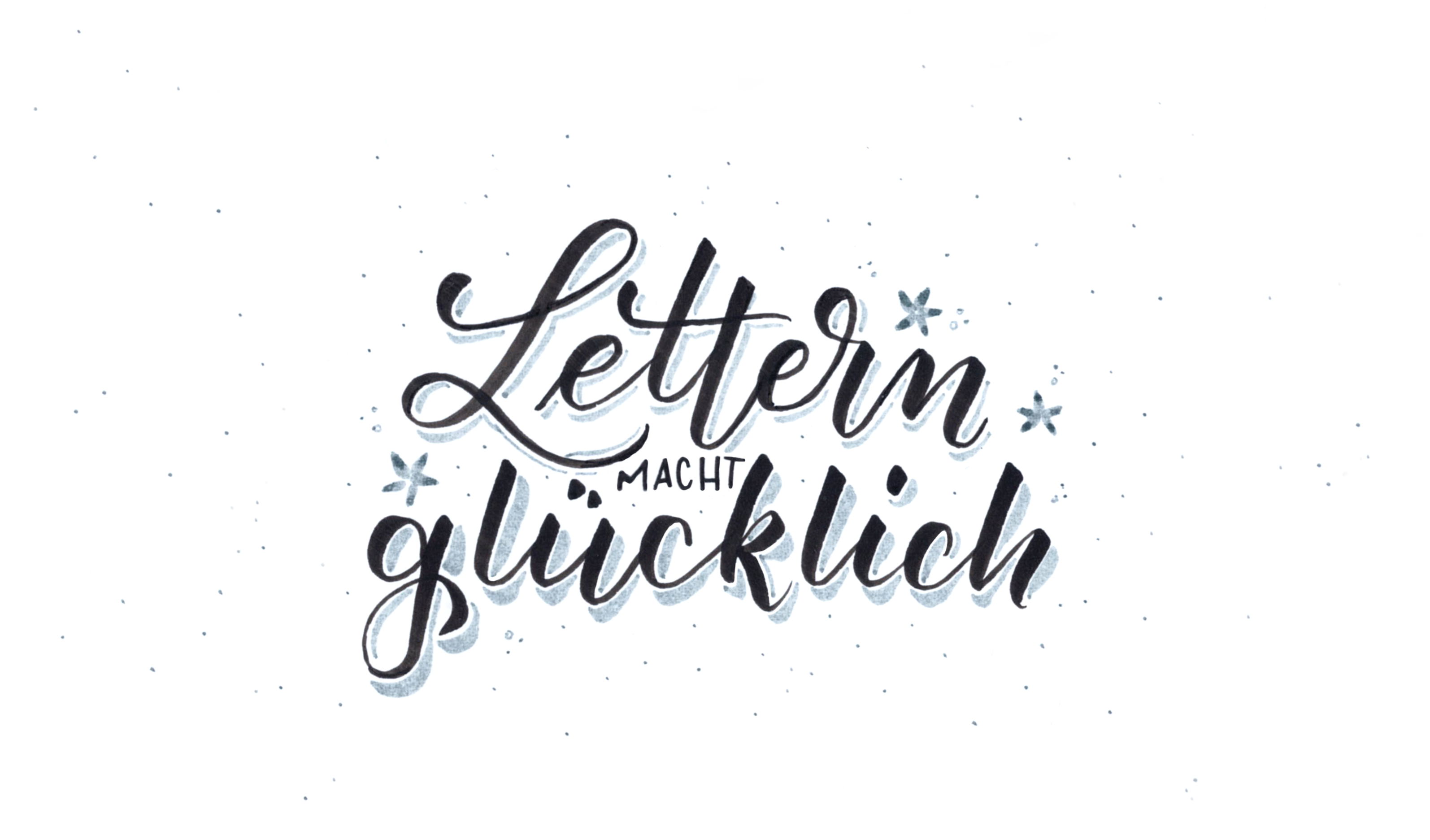 Lettern macht glücklich Lettern macht glücklich - Brushlettering / Handlettering | Bunte Galerie