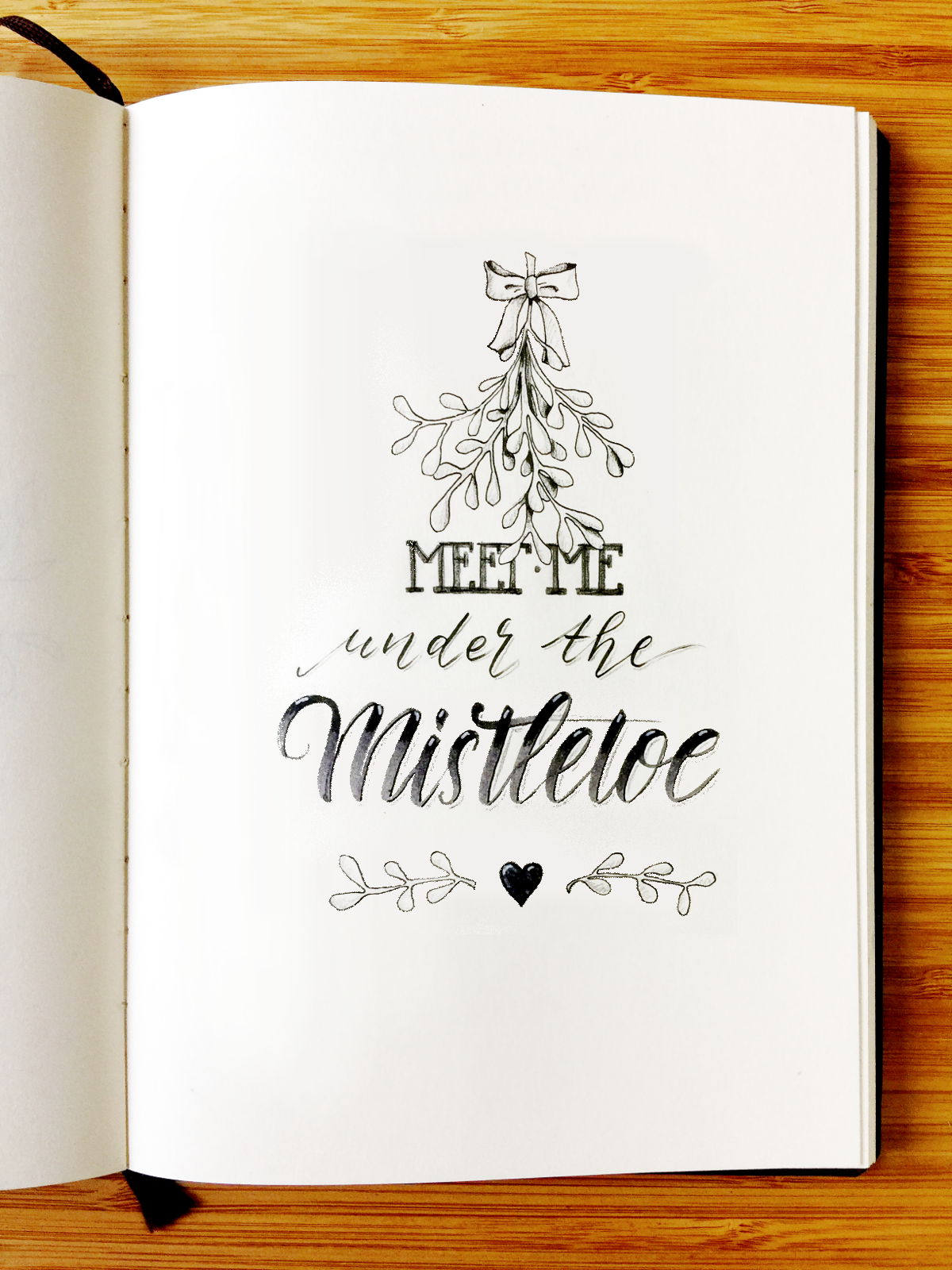 meet me under the mistletoe meet me under the mistletoe - Handlettering