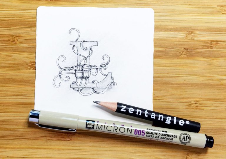 Monogram L Zentangle Mak-rah-mee