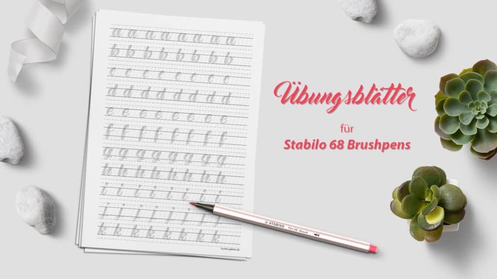 kostenlose Brushlettering Übungsblätter für Stabilo Brushpens